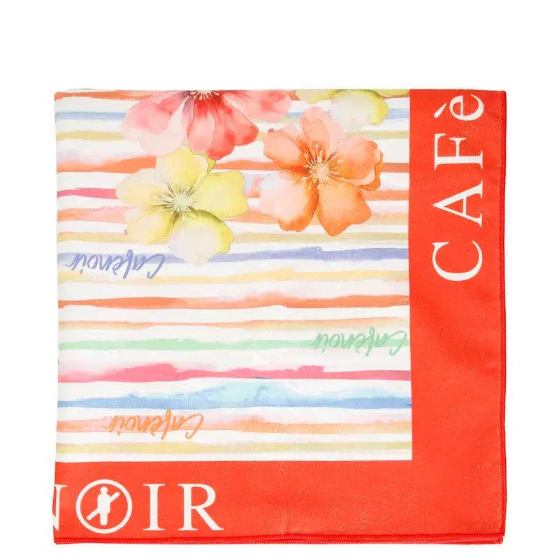 telo mare con stampa floreale rosso