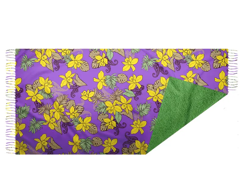 TELO MARE FLOREALE | Colore: Giallo | Taglia: One size