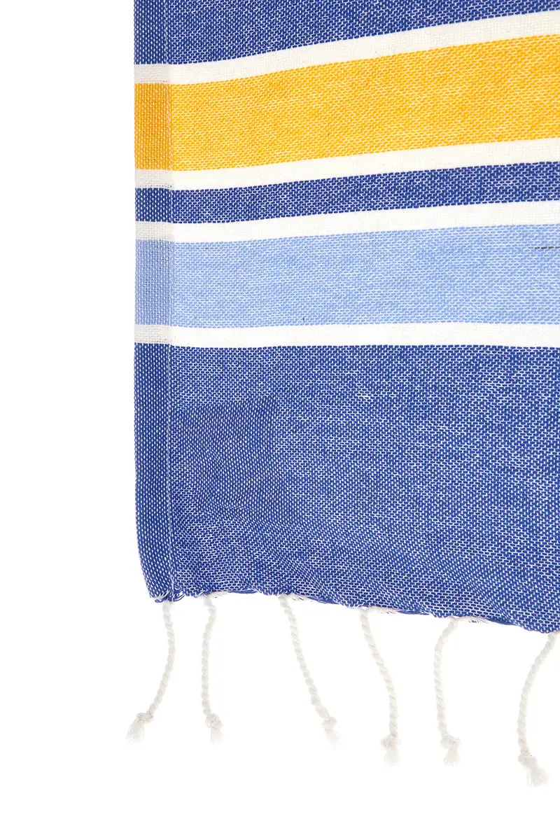 Telo Mare in Cotone Bianco e Blu B-Sand 005 miniatura 2