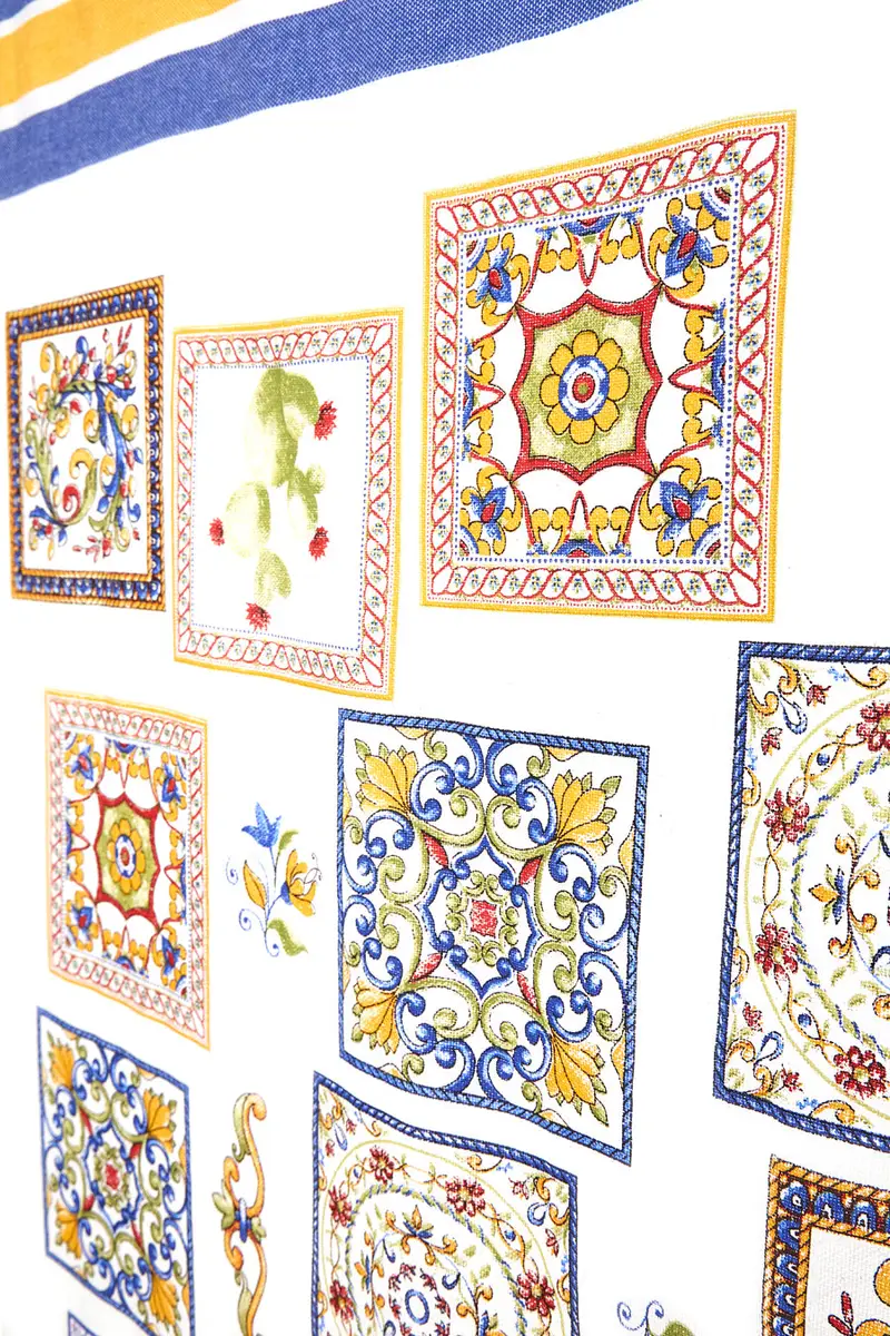 Telo Mare in Cotone Bianco e Blu B-Sand 005 miniatura 3