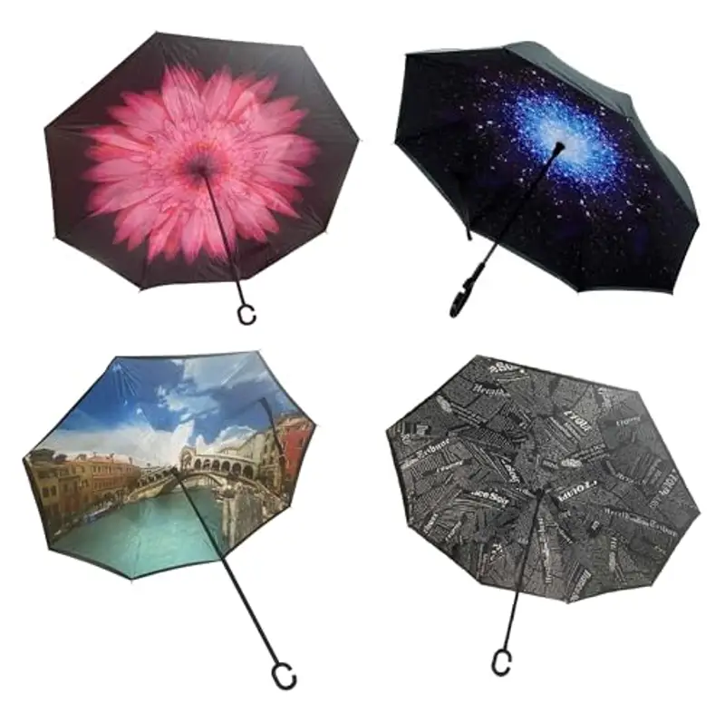 tempo di saldi Ombrello Inverso Reversibile con Apertura Scatto Soluzione Ideale per la Pioggia miniatura 2