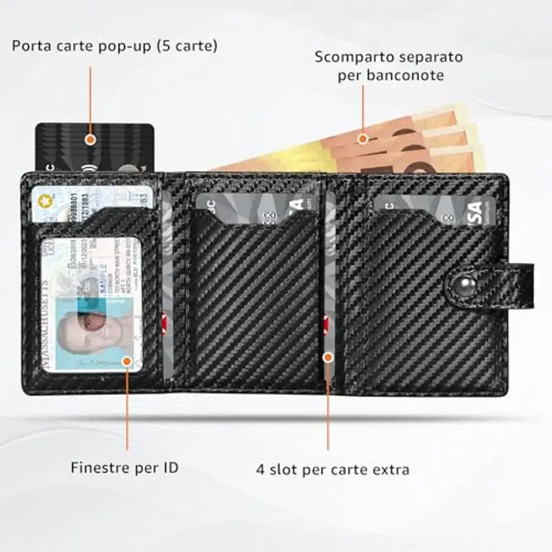 TENBST Portamonete Uomo Nero 942748 miniatura 2