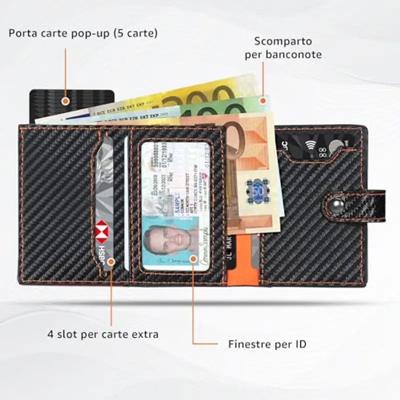 TENBST Portamonete Uomo Arancione 1602536 miniatura 2