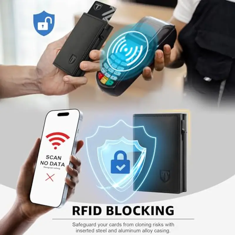 TENBST Portamonete Uomo Nero 807922 miniatura 3