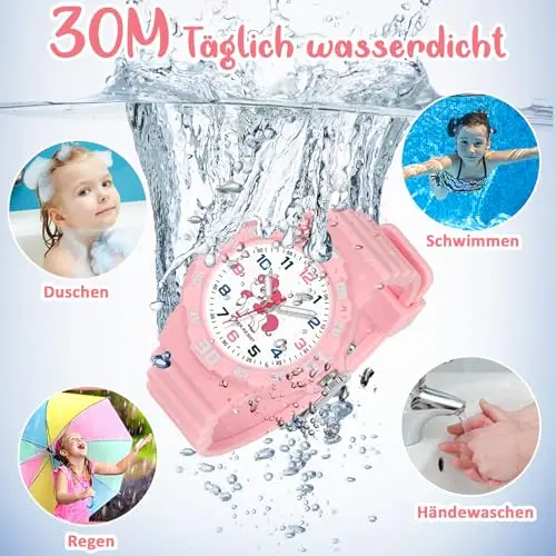 TENOCK Orologio Analogico Per Bambini Per Ragazzi E Ragazze Orologio Per Con Luce Notturna 30 M Impermeabile Per 4-12 miniatura 3