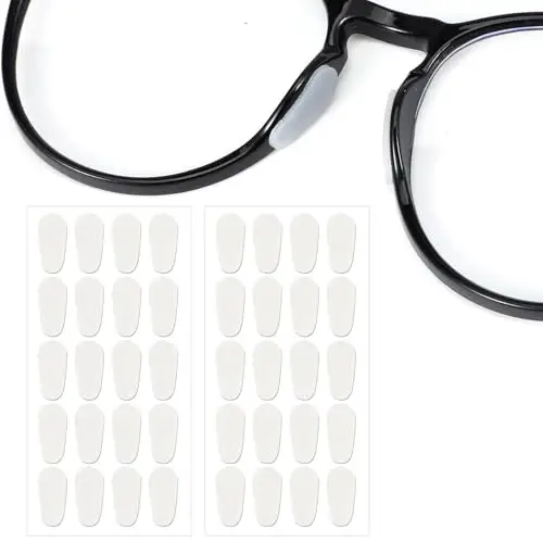 Teouuas 20 Paia Naselli per Occhiali Silicone, Antiscivolo Comodi per d'Aria Naselli, Autoadesiva Nose Cushion for