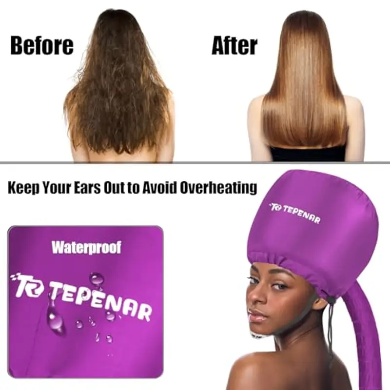 TEPENAR Cappello Asciugacapelli per Asciugacapelli a Mano - Morbido e regolabile, asciugatura rapida, ideale per miniatura 2