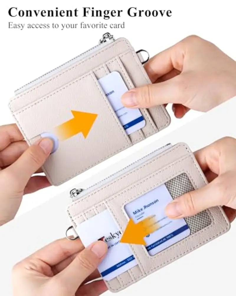 Teskyer Porta carte di credito Beige 1599967 miniatura 3