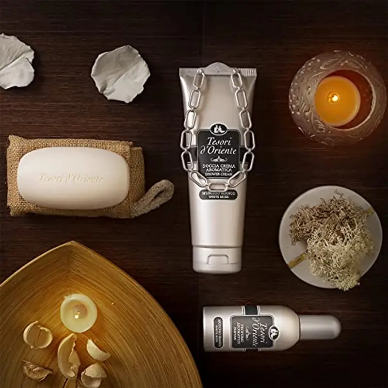 Tesori d'Oriente - Doccia Crema Muschio Bianco, dalle Note Muschiate e Ambrate, con Oli Essenziali, Dona alla Pelle Freschezza e Benessere Prolungato, 250ml - Nuova Versione, senza gancio miniatura 3