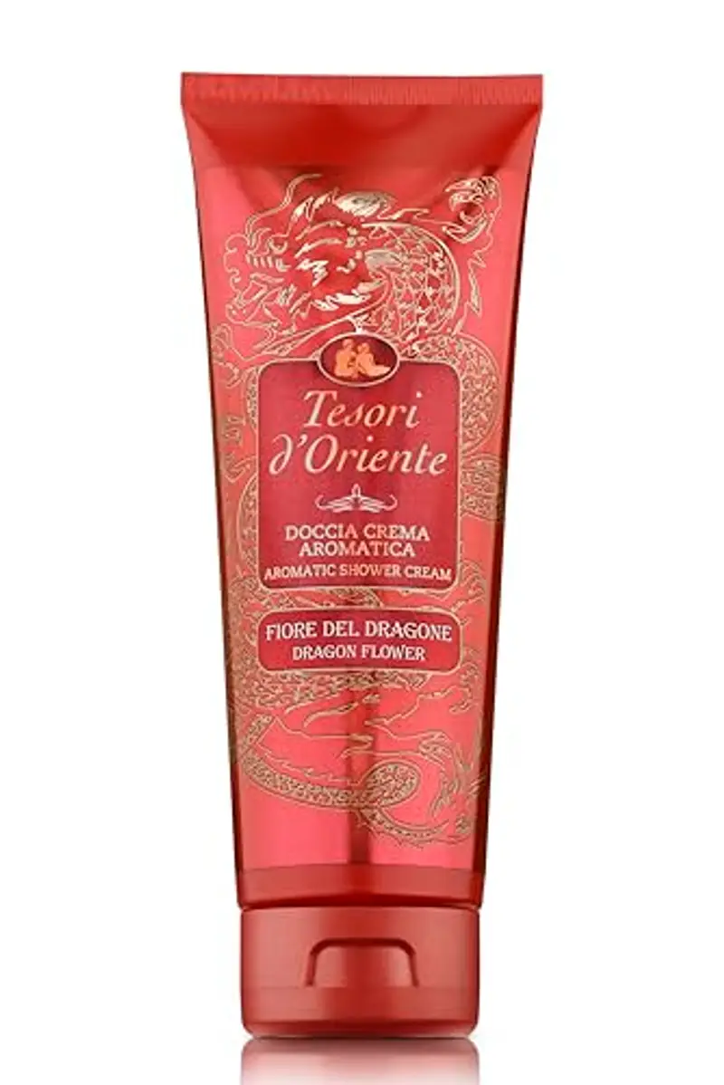 Tesori d'Oriente - Doccia Crema Royal Oud dalle Note Speziate, con Legno di Oud, Dona alla Pelle una Sensazione di Benessere Prolungato, 250ml