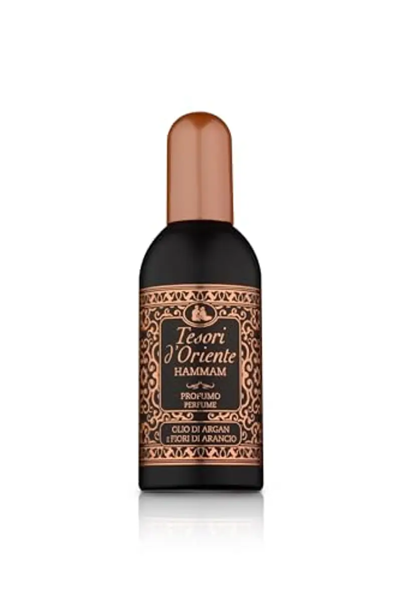 Tesori d'Oriente - Profumo Aromatico Hammam, dalla Fragranza Fiorita e Avvolgente, Note di Mandorlo, Vaniglia e Muschio, 100ml