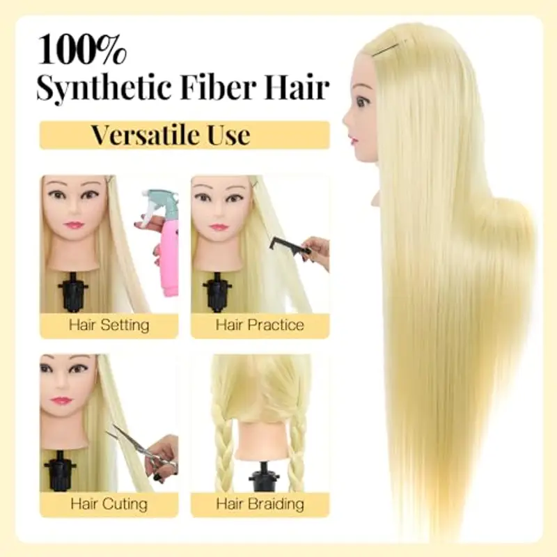 Testa di allenamento Neverland Testa di parrucchiere professionale Testa di manichino Testa di bambola 30 "Capelli 100% miniatura 3