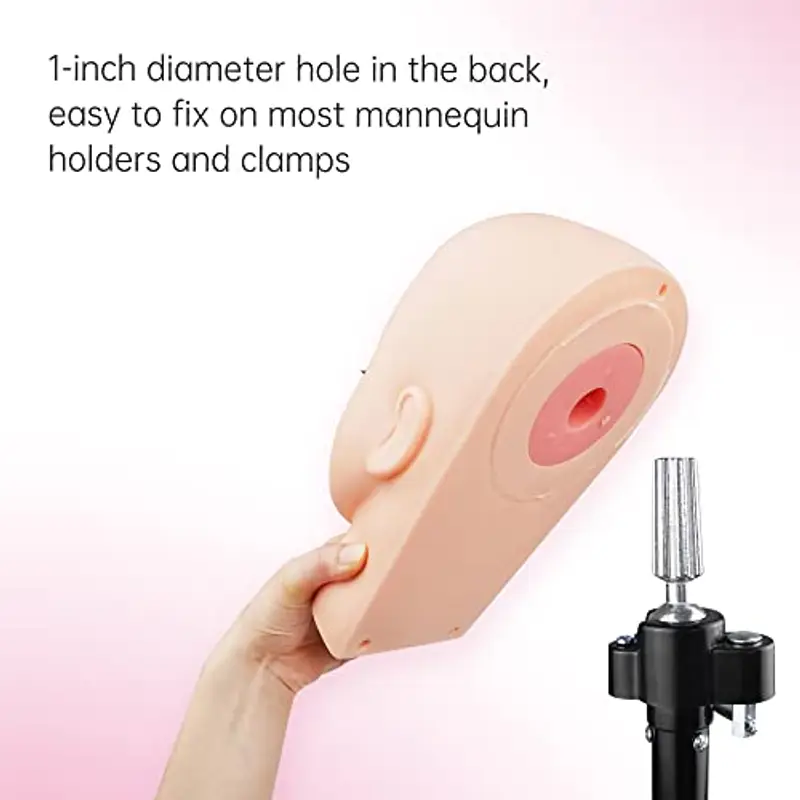 Testa di Manichino in Silicone per Extension Ciglia, con Ciglia Praticate Autoadesive Strumenti di Formazione Beauty7 miniatura 3