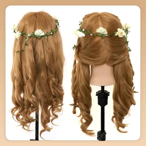 Testa per parrucchieri Neverland 26" Testina Parrucchiere Capelli 70% Capelli Umani Reali Morbidi Testa per miniatura 3