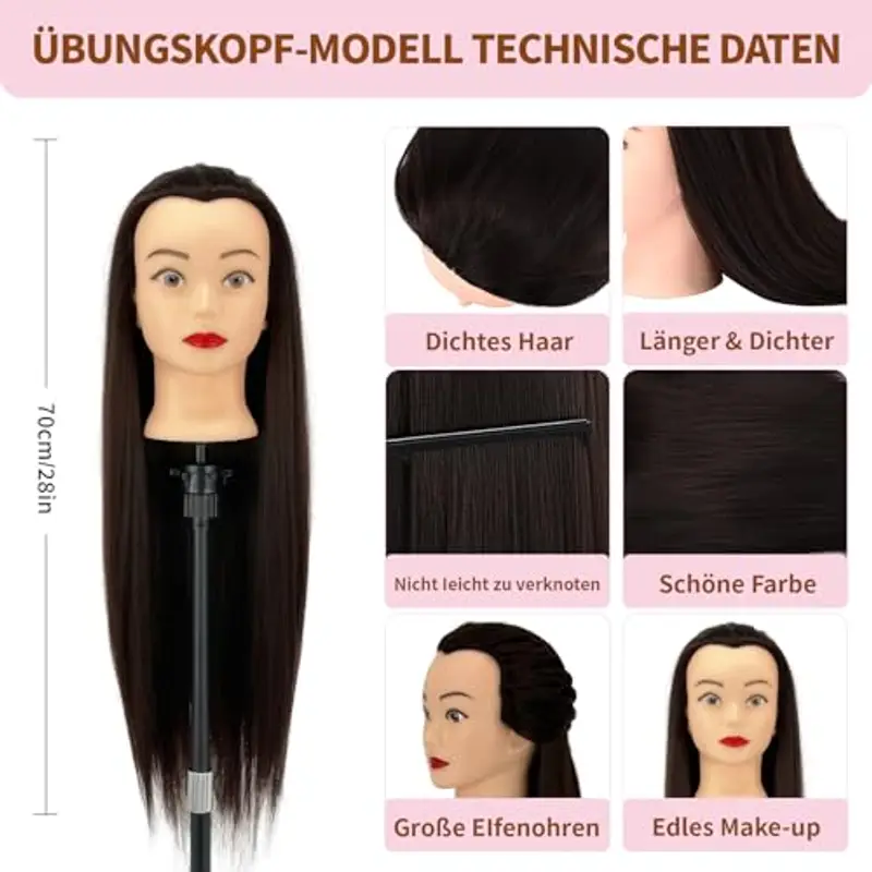 testa per parrucchieri Set professionale da parrucchiere per bambini – manichino con supporto per parrucchieri e miniatura 2