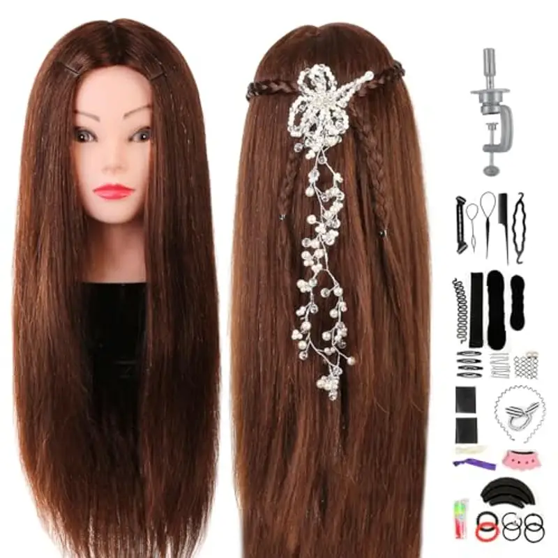 Testa Studio Manichini Neverland Parrucchiere 24 pollici 60% Capelli Sintetici Cosmetologia Formazione Manichino Pratica Modello Con Morsetto