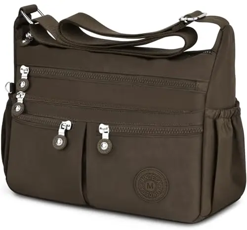 TEUEN Borsa Tracolla Donna Media Borse a Spalla Borsetta in Nylon Impermeabile Messaggero Borsa Crossbody di Grande