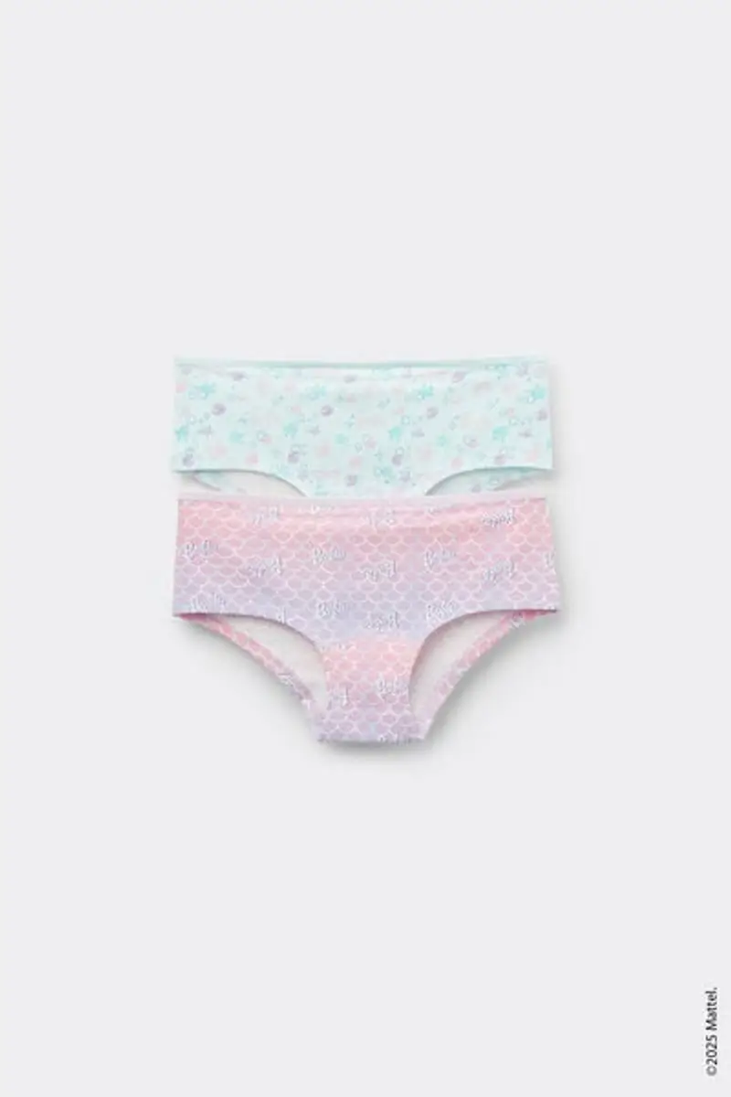 Tezenis 2 Paia Culotte Bimba Cotone Barbie Bambina Azzurro Taglia 10-11