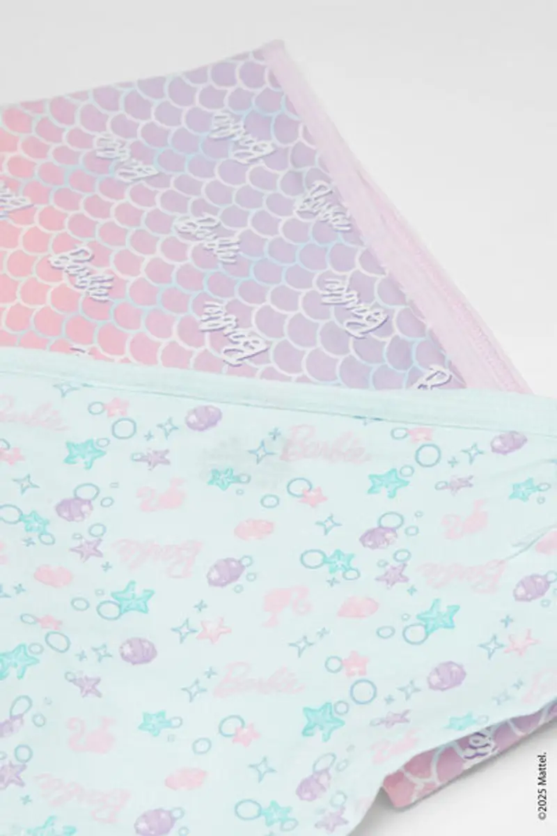 Tezenis 2 Paia Culotte Bimba Cotone Barbie Bambina Azzurro Taglia 10-11 miniatura 2