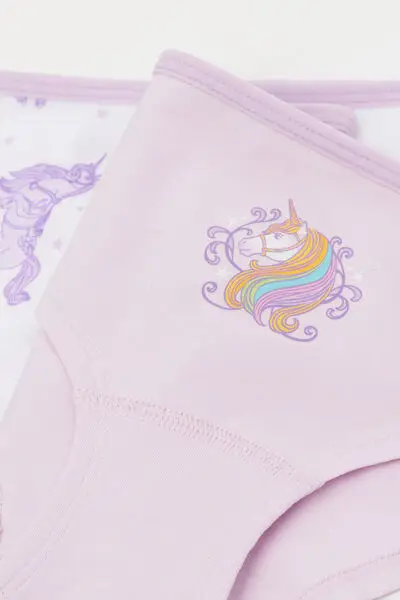 2 Paia Culotte Bimba Cotone Unicorn Academy Bambina Viola miniatura 2