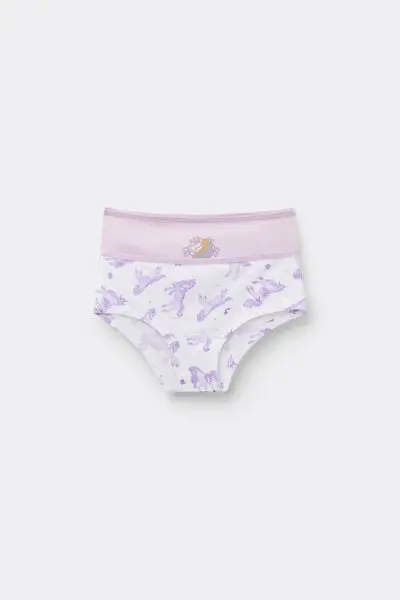 2 Paia Culotte Bimba Cotone Unicorn Academy Bambina Viola