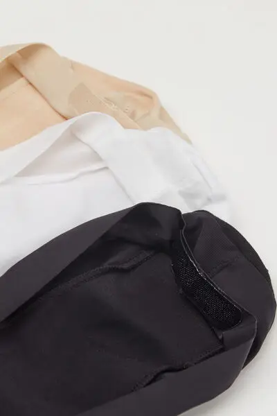 3 Paia Calzini Fantasmini con Cotone e Silicone Donna Nero miniatura 2