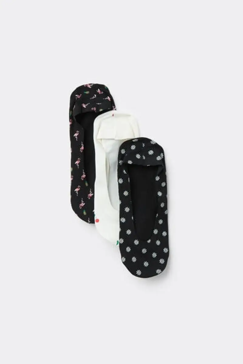 Tezenis 3 Paia Calzini Fantasmini Cotone Taglio Vivo Donna Donna Multicolore Taglia TU