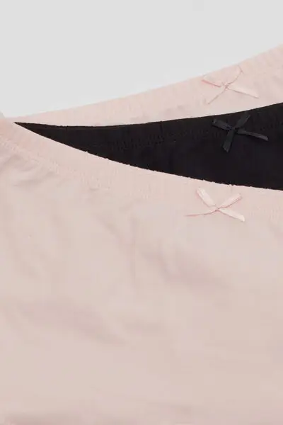 3 Paia Culotte Pantaloncino Cotone Bimba Bambina Nero miniatura 2