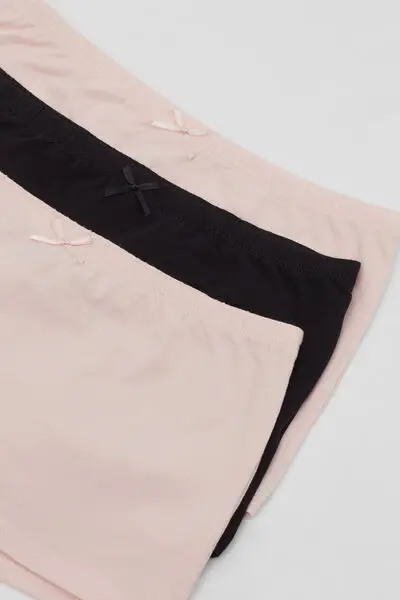 3 Paia Culotte Pantaloncino Cotone Bimba Bambina Nero miniatura 3