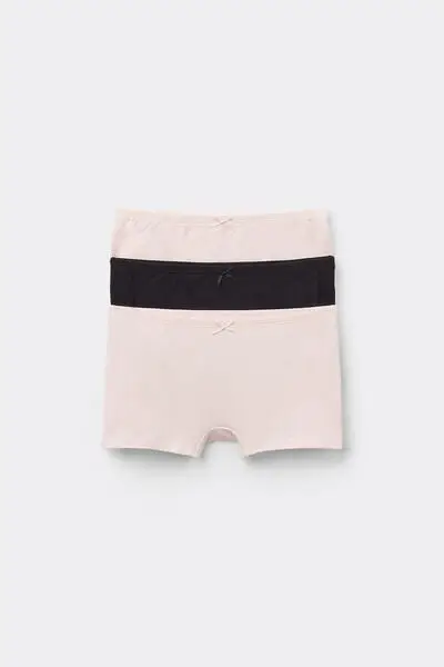 3 Paia Culotte Pantaloncino Cotone Bimba Bambina Nero