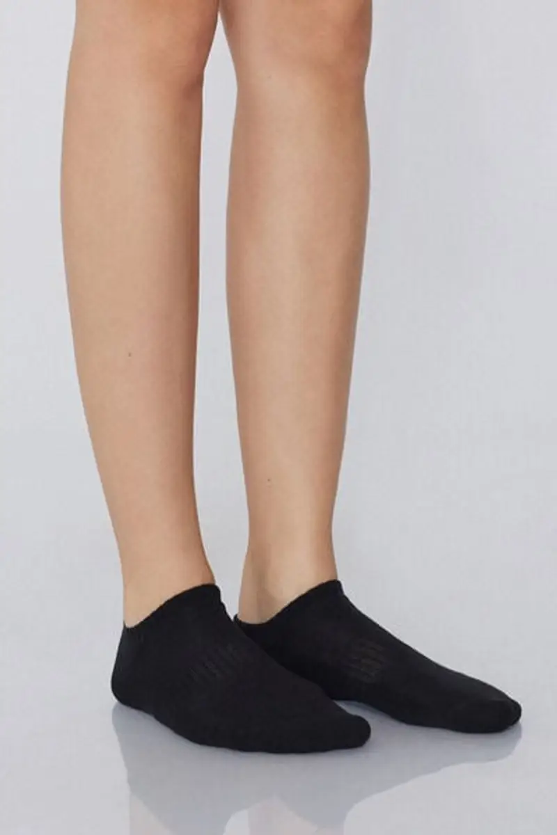 Tezenis 3 Paia Pedulini Sportivi in Cotone Donna Nero Taglia Taglia Unica