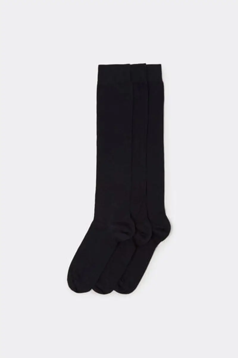 Tezenis 3 X Calzino Lungo Cotone Leggero Uomo Blu Taglia Taglia Unica