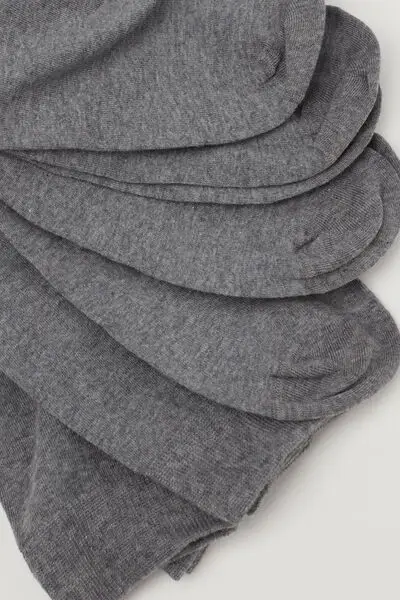 3 X Calzino Lungo Cotone Leggero Uomo Grigio miniatura 2