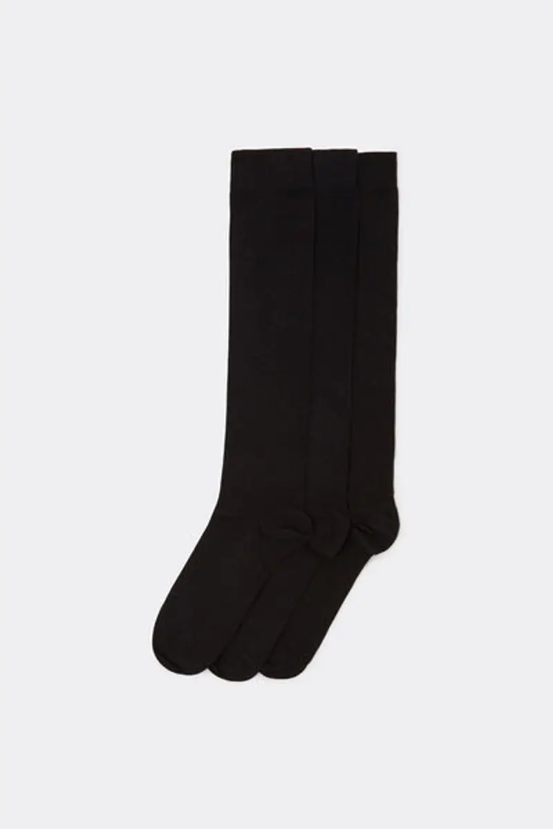 Tezenis 3 X Calzino Lungo Cotone Leggero Uomo Nero Taglia Taglia Unica