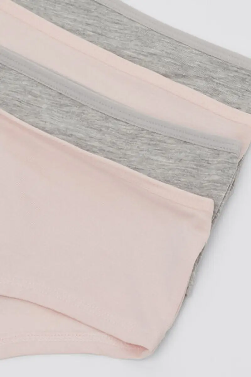 Tezenis 4 Paia Culotte Bimba Cotone Basic Bambina Grigio Chiaro Taglia 10-11 miniatura 2