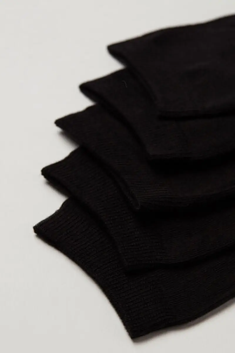 Tezenis 5 Paia Calzini Corti in Cotone Donna Nero Taglia Taglia Unica miniatura 2