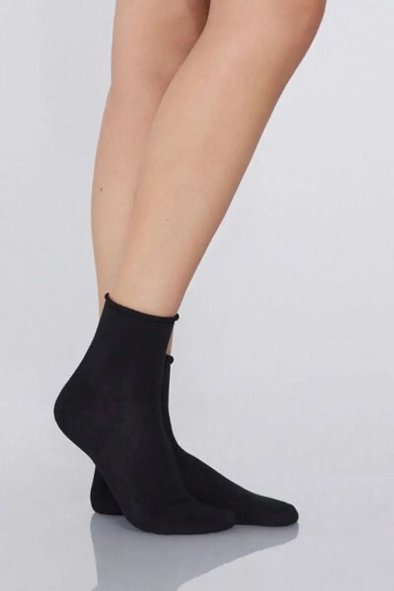 Tezenis 5 Paia Calzini Corti in Cotone Senza Bordo Donna Nero Taglia Taglia Unica