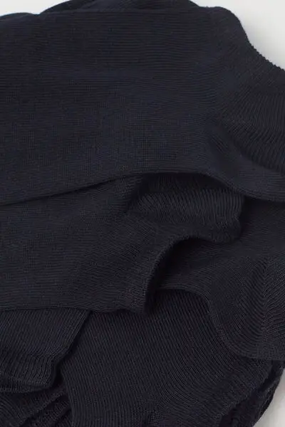 5 Paia Pedulini in Cotone Tinta Unita Unisex Donna Blu miniatura 2