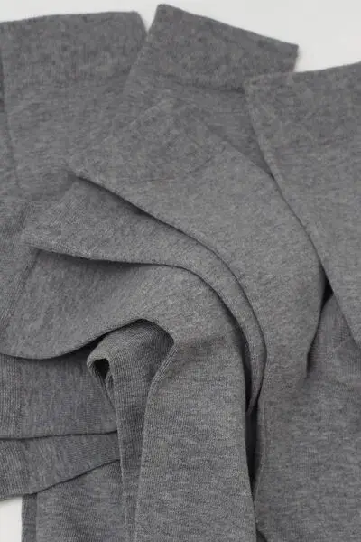 5 X Calzino Corto Cotone Leggero Uomo Grigio miniatura 2