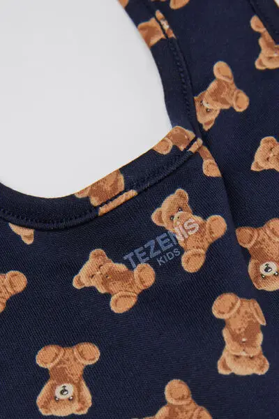 Bavaglino Bebè in 100% Cotone Blu miniatura 3