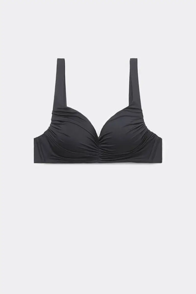 Tezenis Bikini Balconette Preformata Arriccio Riciclato Donna Nero Taglia 2