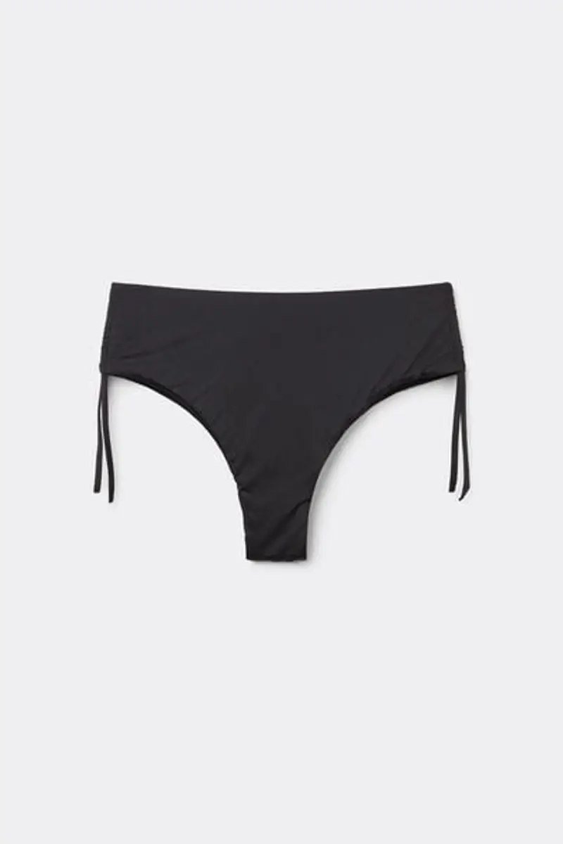 Tezenis Bikini Brasiliano Vita Alta Coulisse Riciclato Donna Nero Taglia L