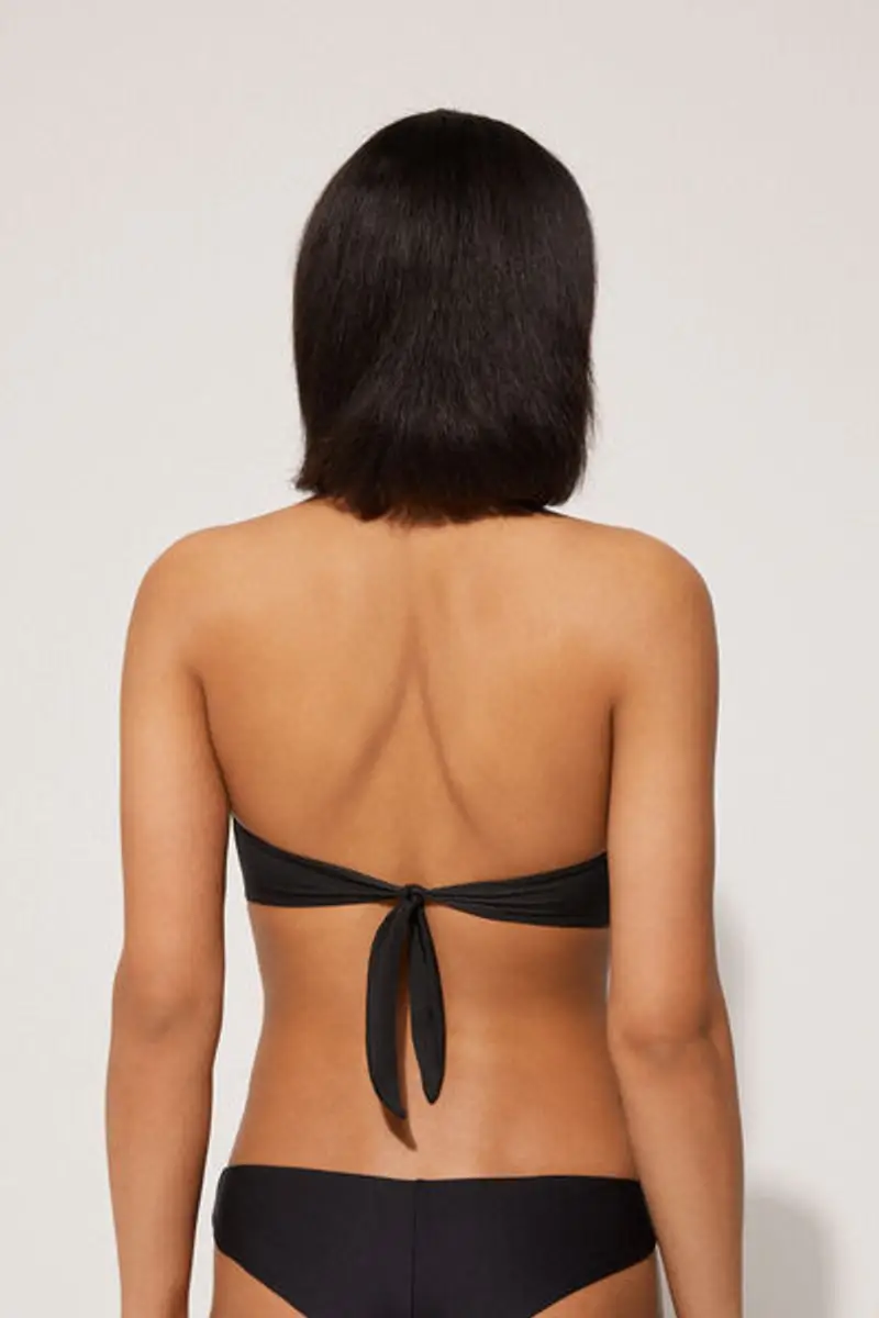 Tezenis Bikini Fascia Imbottito Estraibile Arriccio Riciclato Donna Nero Taglia L miniatura 2
