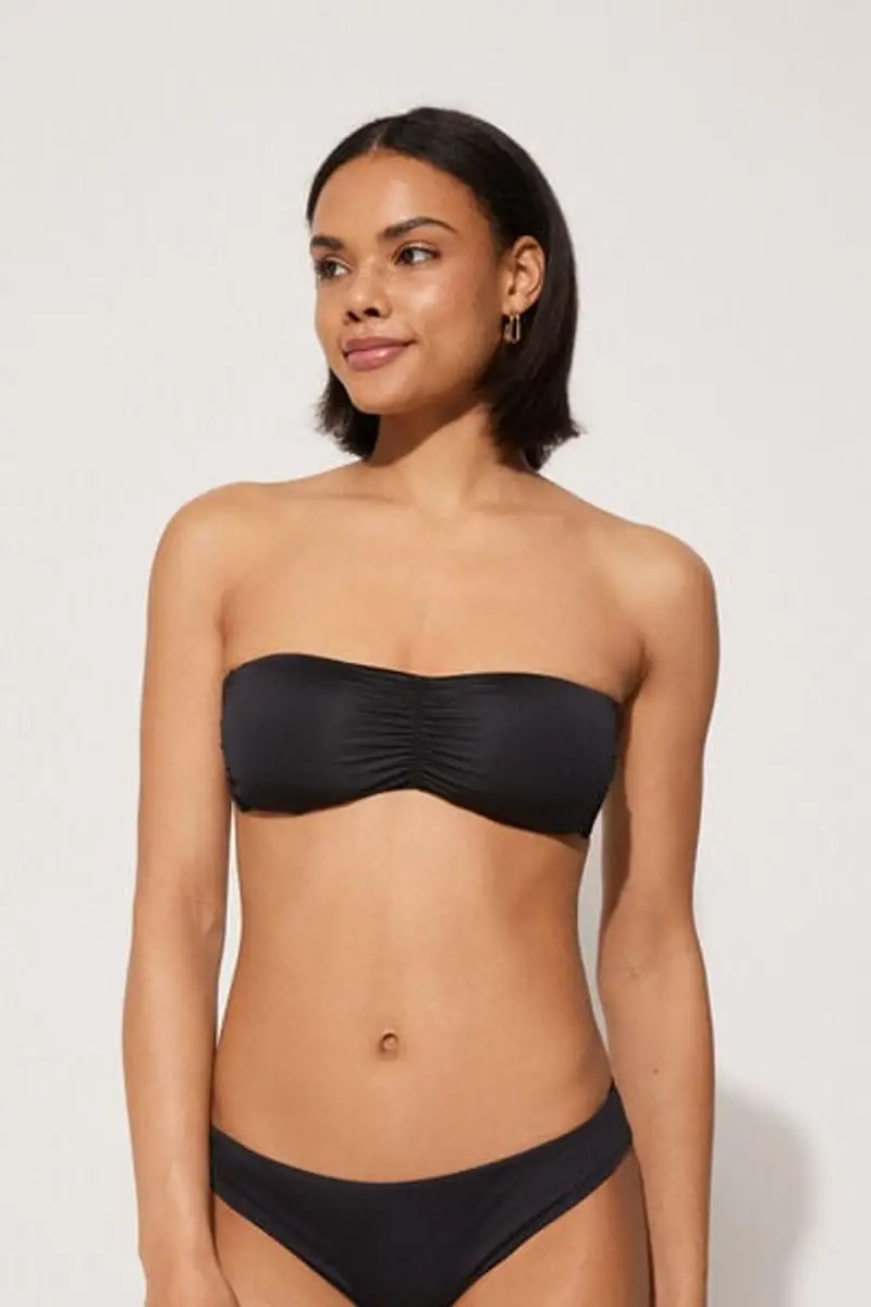 Tezenis Bikini Fascia Imbottito Estraibile Arriccio Riciclato Donna Nero Taglia L miniatura 3