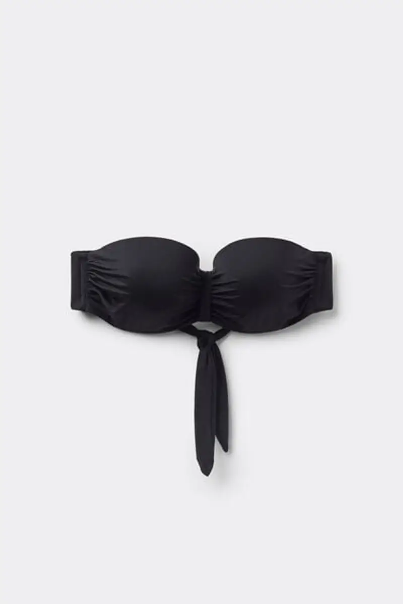 Tezenis Bikini Fascia Imbottito Full Coverage Riciclato Donna Nero Taglia 3