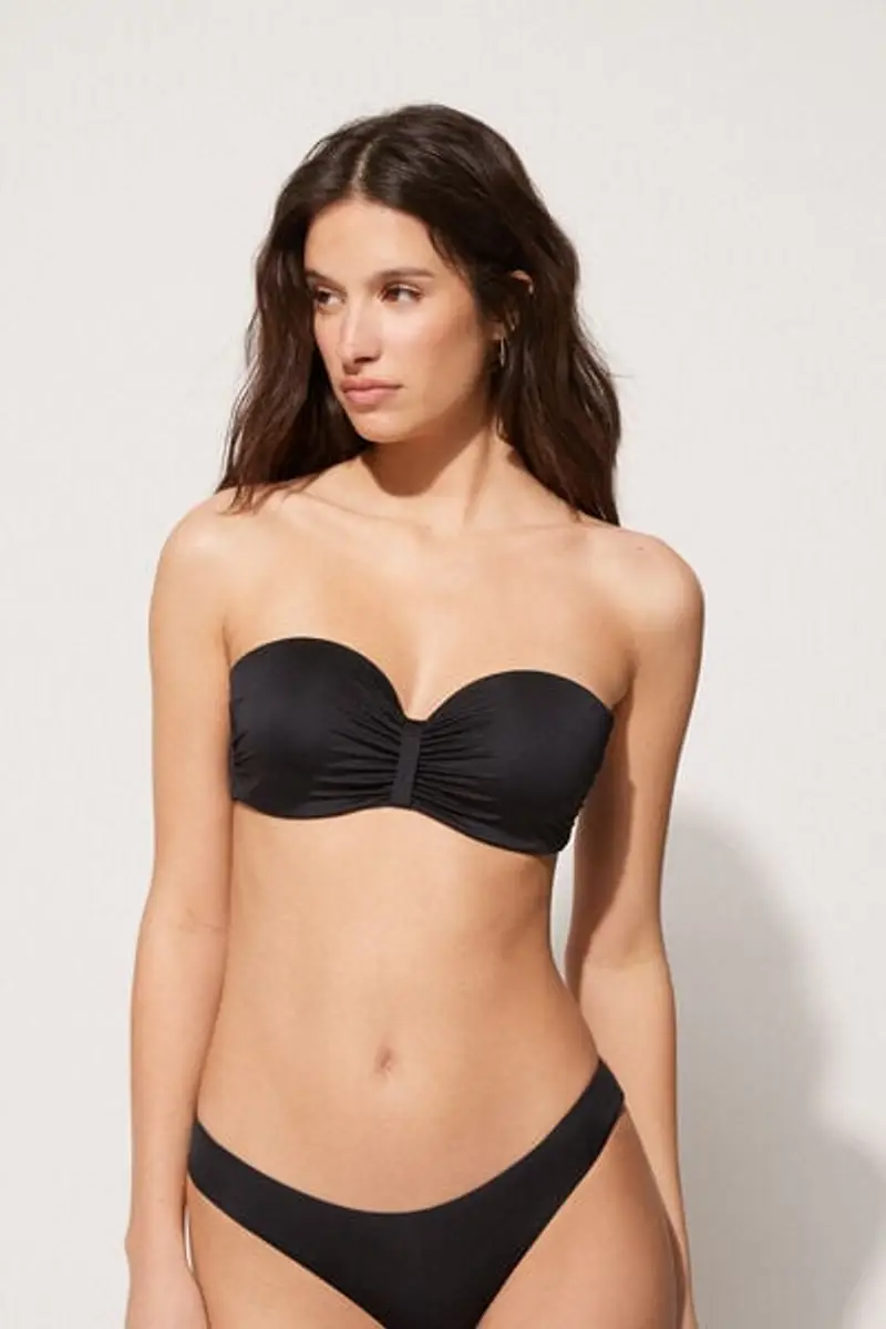 Tezenis Bikini Fascia Imbottito Full Coverage Riciclato Donna Nero Taglia 3 miniatura 3