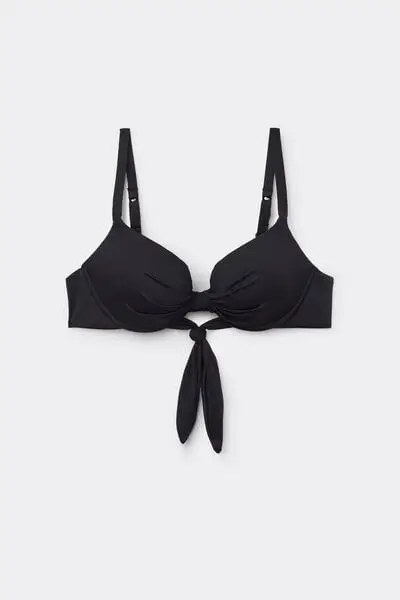 Bikini Push-Up Leggermente Imbottito Micro Riciclata Donna Nero