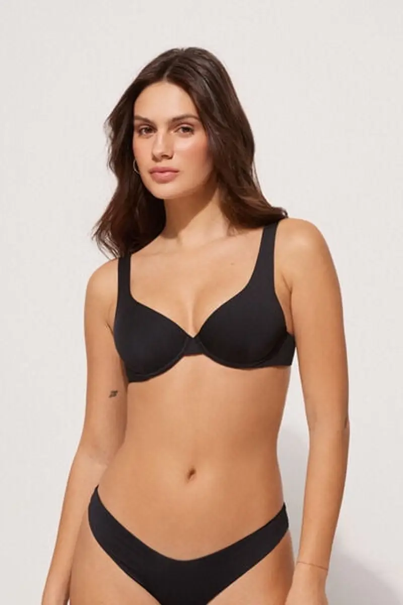 Tezenis Bikini Push-Up Preformato Basic Riciclato Donna Nero Taglia 1 miniatura 3