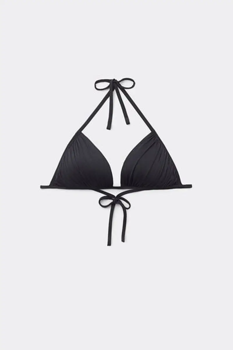 Tezenis Bikini Triangolo Graduato Arriccio Riciclato Donna Nero Taglia 1