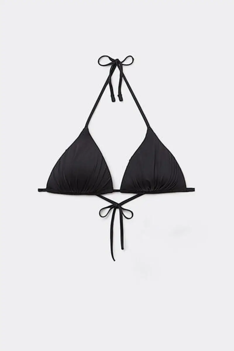 Tezenis Bikini Triangolo Imbottito Arriccio Riciclato Donna Nero Taglia 1